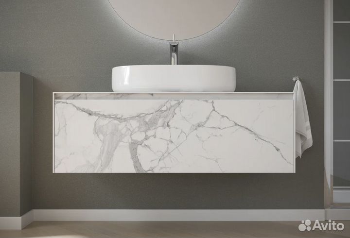 Тумба с раковиной Sancos Stone 120 Statuario white