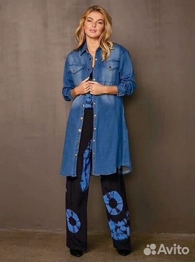 Джинсовое платье рубашка