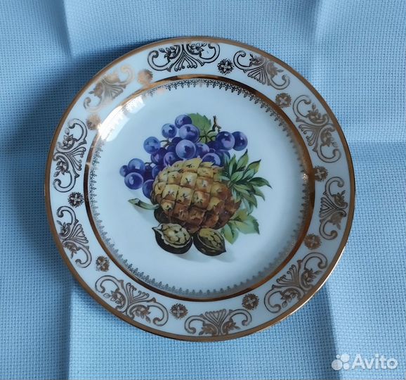 Тарелки Kahla, ГДР, фарфор, деколь, позолота. 6шт