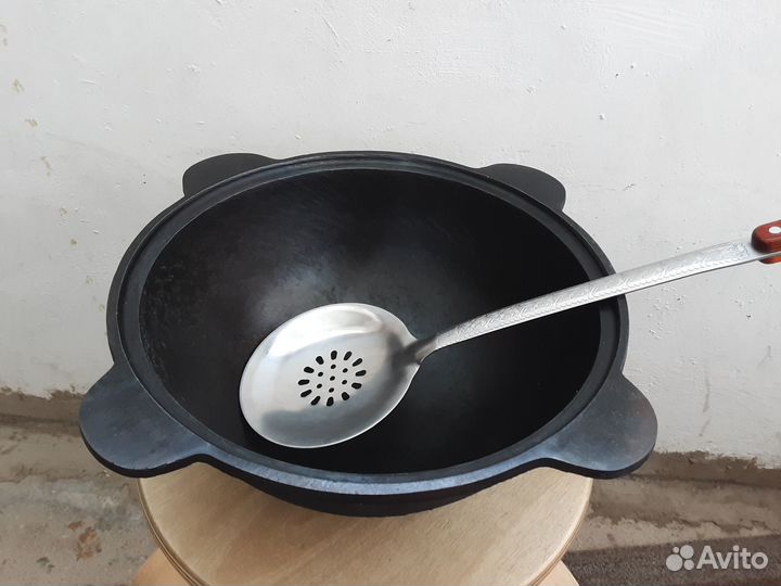 Казан чугун +крышка+шумовка