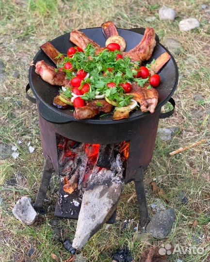 Казан садж чугунный решетка