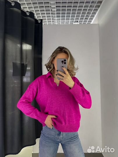 Пуловер женский фуксия новый