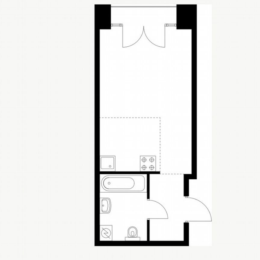 Квартира-студия, 27,4 м², 9/9 эт.