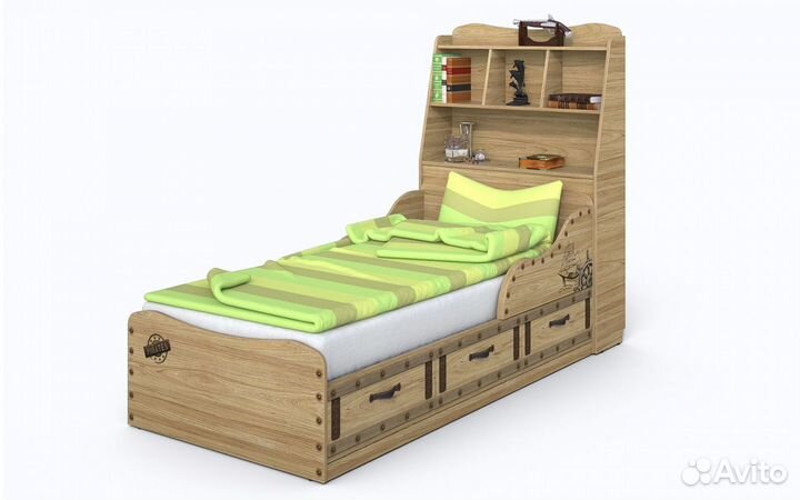 Кровать односпальная Корсар-3-1 с изголовьем