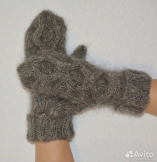 Варежки из овечьей шерсти и козлиного пуха