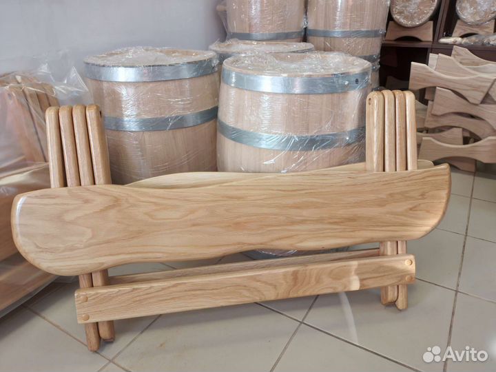 Скамья раскладная из массива дуба