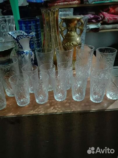 Наборы хрустальных стаканов, стопок, рюмок