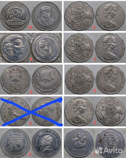 Иностранные монеты альбом 18