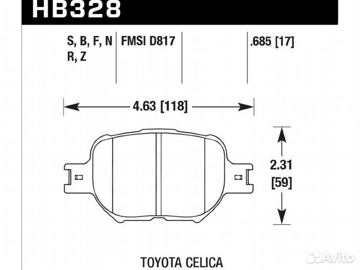 Колодки тормозные Hawk для Celica caldina mark X