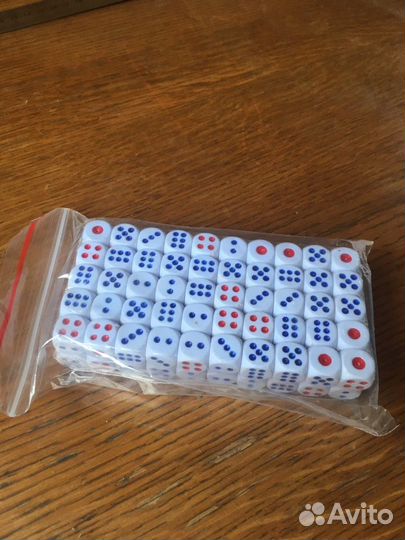 Кубики d6 зарики 12мм 100 шт