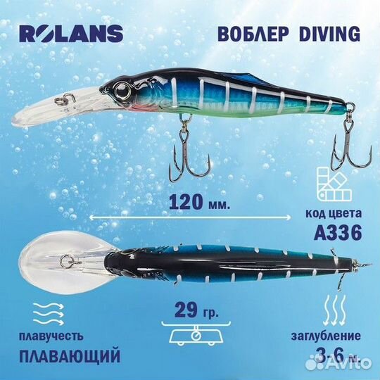 Воблер Rolans Diving 120 F