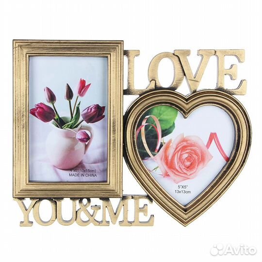 Новая фоторамка с сердцем на 2 фотографии
