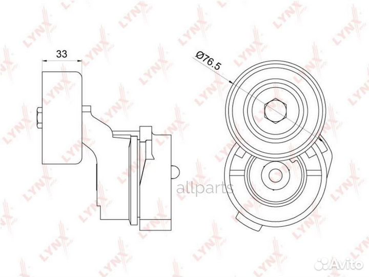 Lynxauto PT-3220 Натяжитель / приводной hyundai Starex 2.5D 97 / Porter 2.5D 03-04 KIA Sorento 2.5D