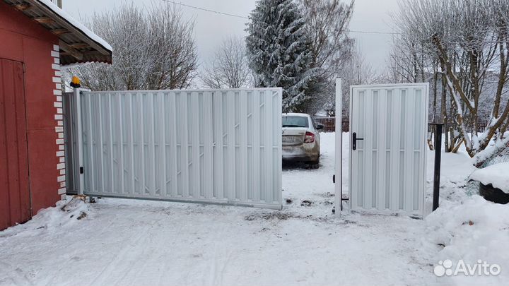 Откатные ворота с монтажом