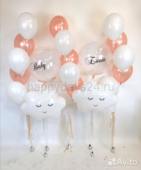 Воздушные шары на выписку из роддома, гелиевые шар