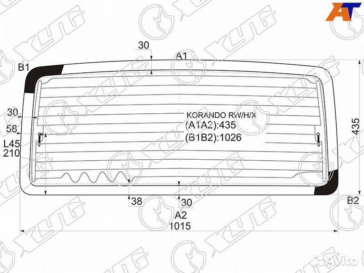 Стекло заднее Ssangyong Korando