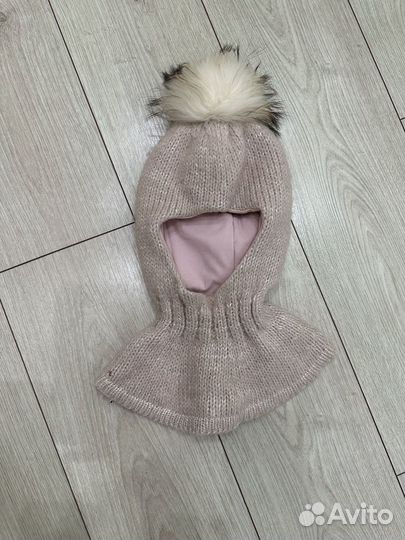 Шапка шлем для девочки зима 6-7 лет