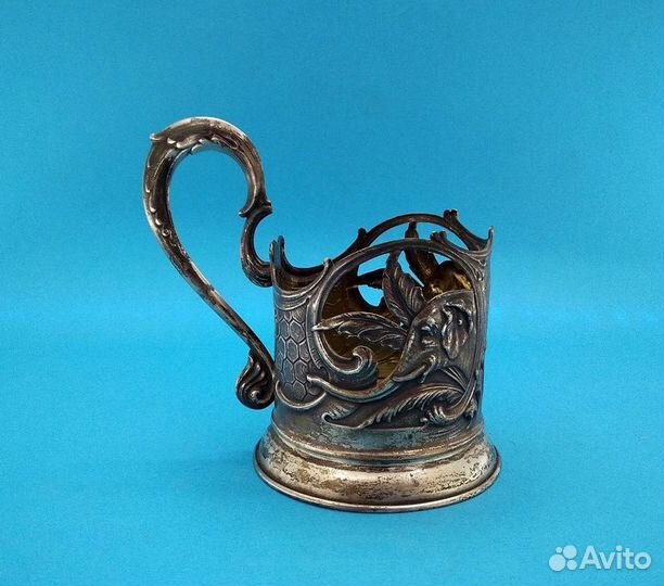 Подстаканник, Слоны, серебро 875 пробы