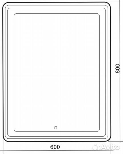 Зеркало с LED подсветкой 600х800 сенс.выкл в раме