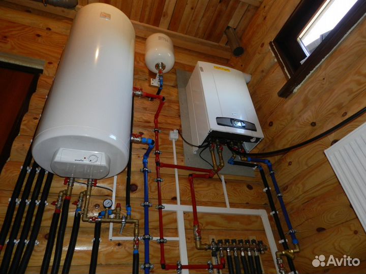 Монтаж отопления, теплый пол + стяжка