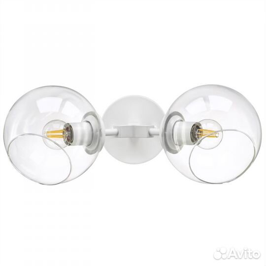 Бра настенный металлический со стеклом