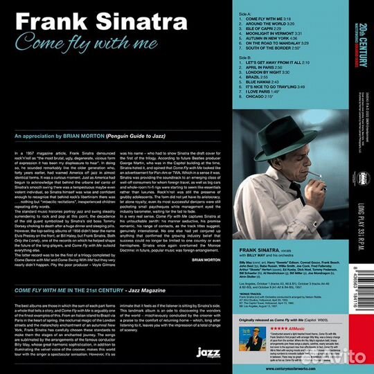 Пластинка Frank Sinatra / Come Fly With Me, Blue L