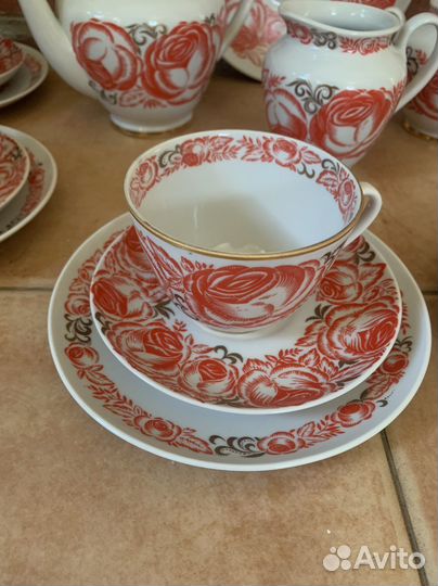 Сервиз чайный роза лфз СССР