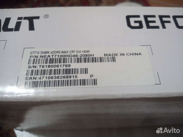 Новая Видеокарта nvidia geforce GT 710