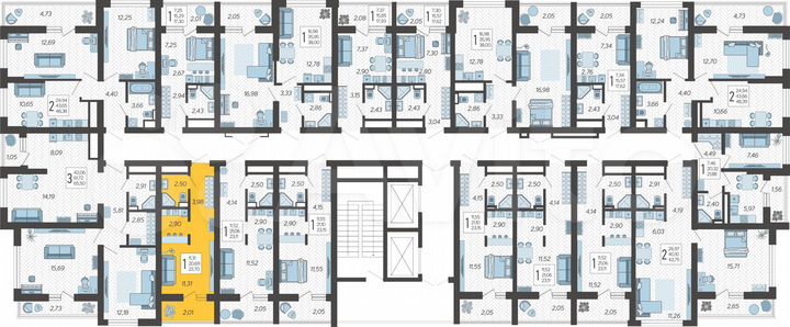 Квартира-студия, 22,7 м², 15/19 эт.