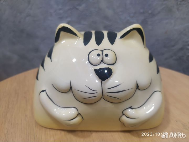 Маслёнка кот керамическая