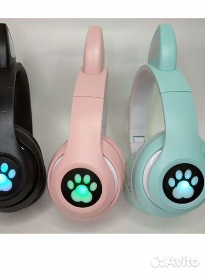 Новые Беспроводные Наушники детские голубые