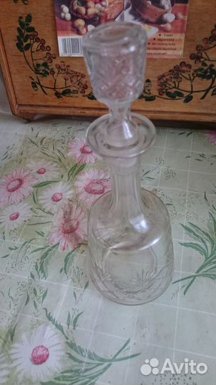 Графин стекло вино пробка СССР горло узкое