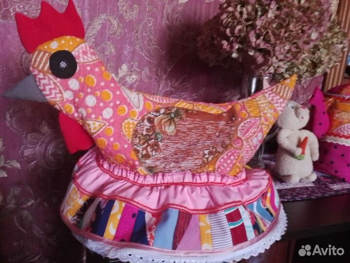 Грелка на чайник ручной в форме курицы