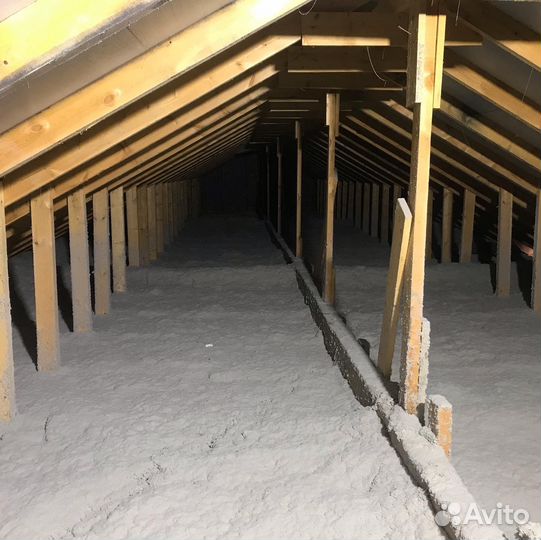 Утепление мансард Эковатой