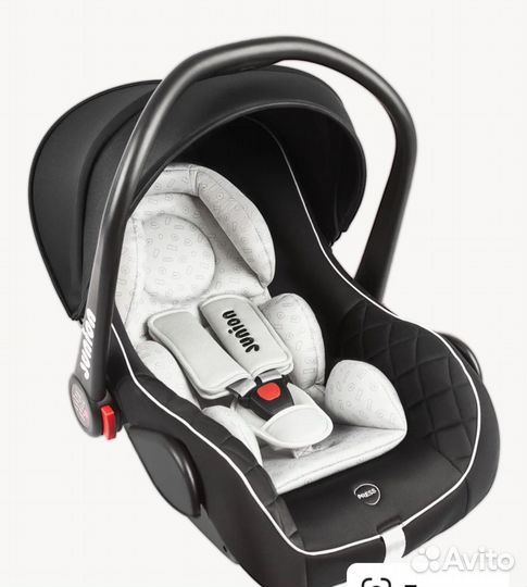 Автолюлька junion Uma 0+ (0-13 кг)чёрно-серый