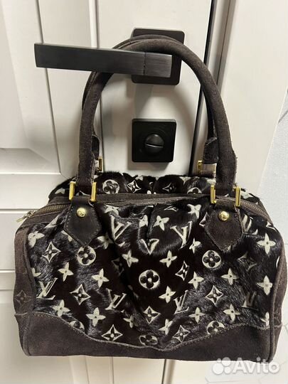 Сумка louis vuitton мех и замша натуральная