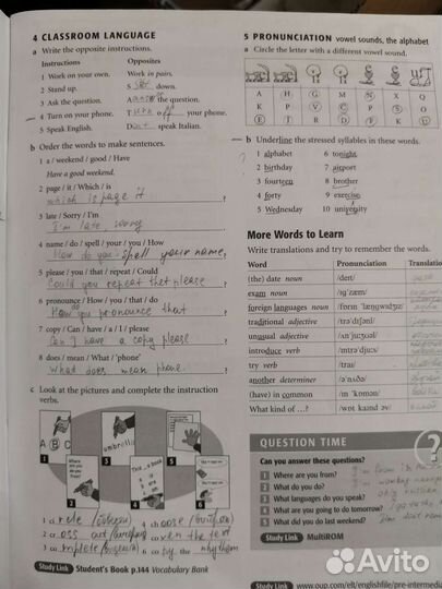 New english file pre-intermediate workbook + key