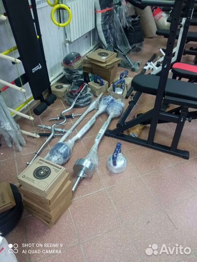 Гантели, штанги, обрезиненные диски