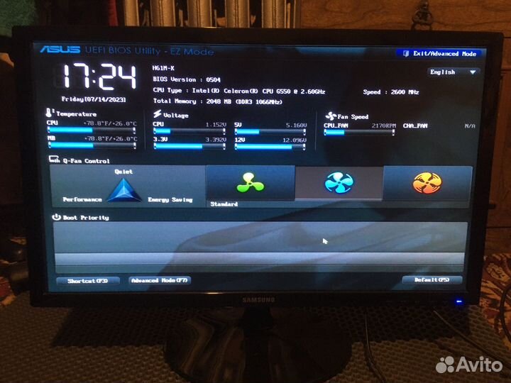 Связка 1155 Asus H61M-K/Celeron G550/кулер