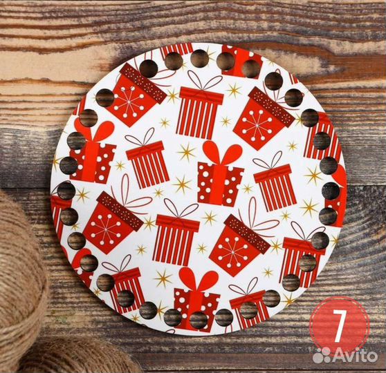 Донышки для вязания корзин из фанеры с принтом