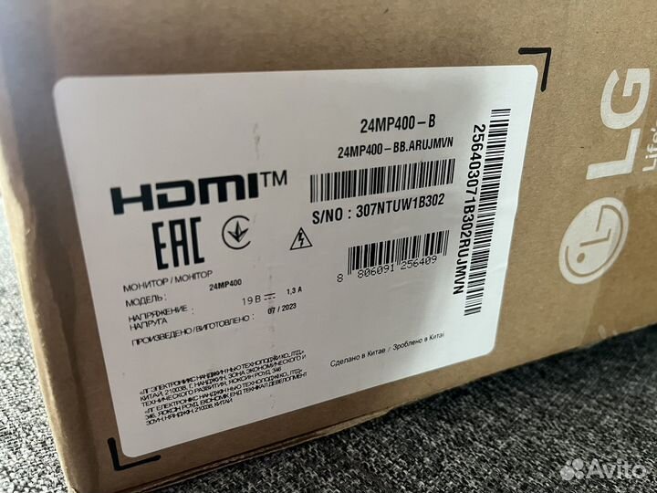 Новый Монитор LG 24MP400-B Black 75Hz 1920x1080 IP