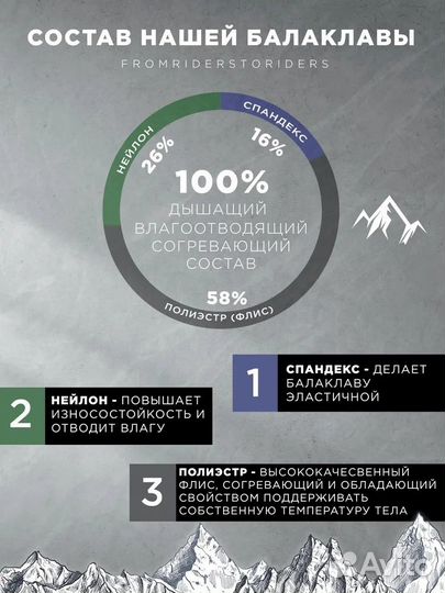 Балаклава горнолыжная флисовая Powderlife