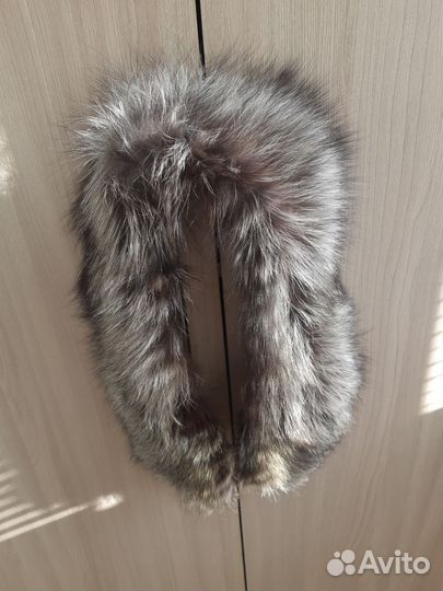 Меховой воротник чернобурка 78 см