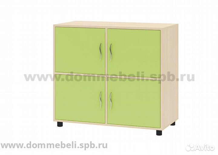 Тумба 4-дв. 7.01 Дельта дуб молочный/салатовый