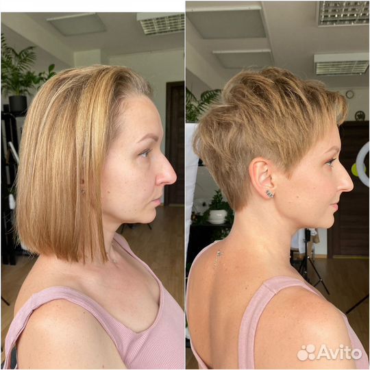 Стрижка пикси в технике