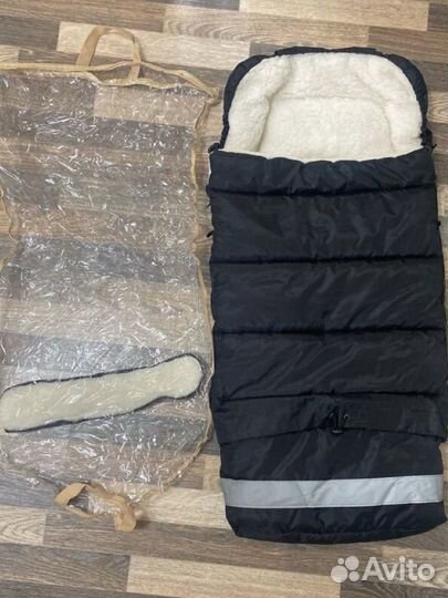 Меховой конверт в коляску овчина