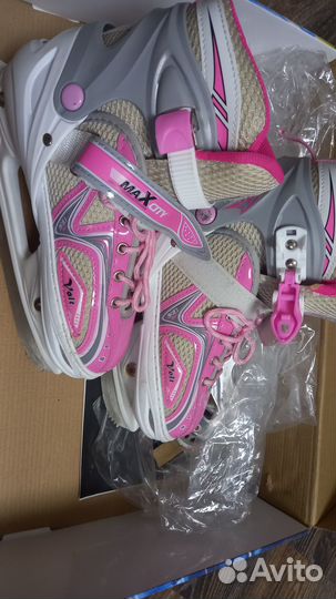 Коньки раздвижные+ роликовые колеса