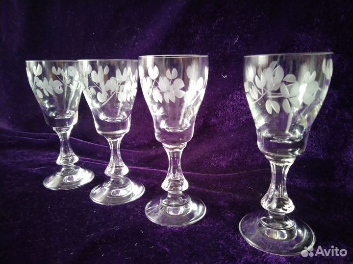 Старинные Фужеры цветной хрусталь СССР ГДР