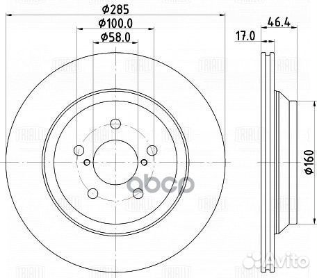 Диск тормозной зад DF220111 Trialli