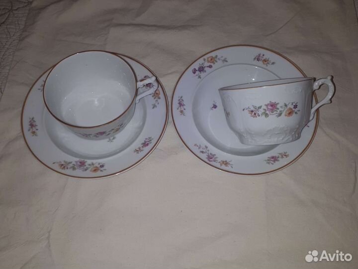 Антикварные Чайные пары Франция Лимож